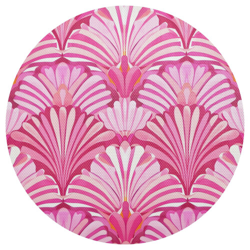 Pink Abstract Shells Round Placemat 1 Piece