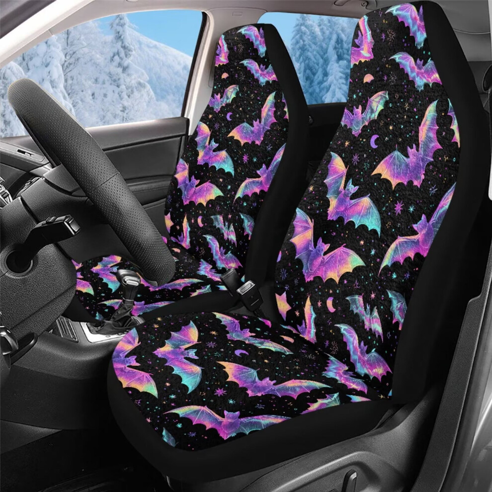 Car Seat Covers Set Of 2 Washable Elastic Front With Bat Coral 974856071234