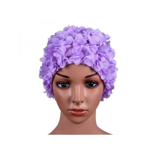 Women's vintage floral swim cap