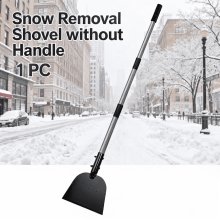 Snow Removal Shovel with Manganese Steel Head, Rust-Inhibiting Coating, Lightweight & Compact – Compatible with DIY Handle Installation