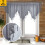 Beaded Sheer Triangle Valance Curtains Grey 51x24 Rod Pocket 1