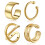 Gold-Plated Sterling Silver Non-Piercing Helix Cuff Earrings 1