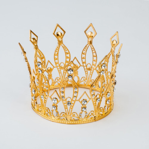 Women's Elegant Golden Tiara Crown 1 Set 2