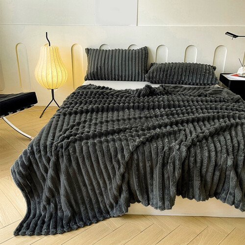 Plaid en flanelle côtelée à rayures 60 x 40 pouces 1