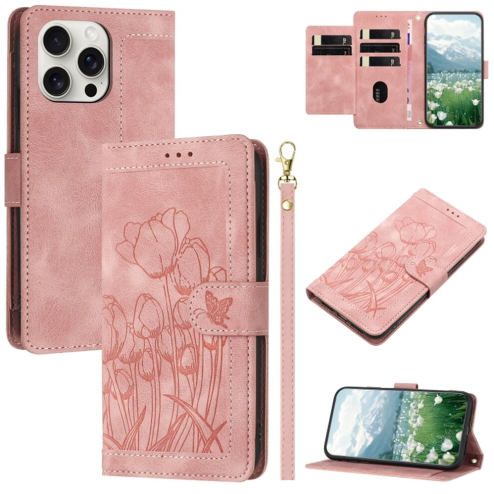 Leather Flip Wallet Case For Iphone 15 Pro Max Tulip Pink 974856071340