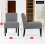 Upholstered Dining Chair Grey Fabric with Solid Wood Legs 7