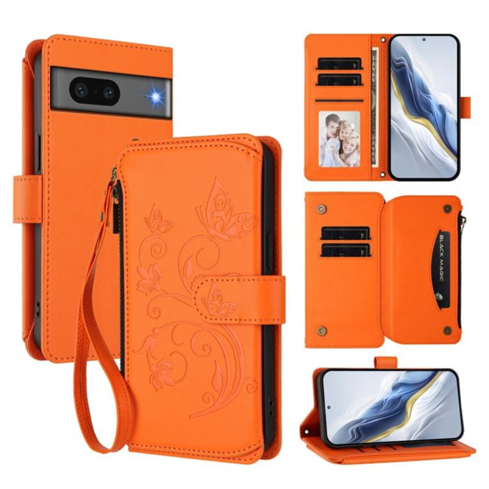 Magnetic Clasp Flip Stand Case For Google Pixel 7 5G Orange 974856072552