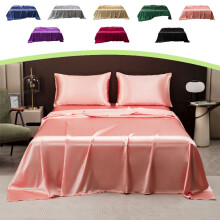 King Size Silk Bed Sheet for Adults, Skin Friendly and Cooling Silk Sheets, Washable & Luxurious King Bed Sheets 108" x 102"