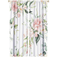 Rustic Flower Curtains Watercolor Floral Pattern Blackout
