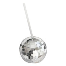 Disco Ball Cup with Clear Straw Party Tumbler Bridal Party Favors Home and kitchen A, 1x disco ball cup, 1x straw