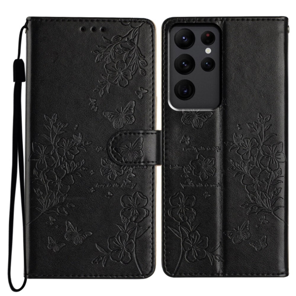Butterflies & Flowers Pu Leather Flip Wallet Case For 9122141668374