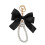 Coquette Bow Keychain Black Simulated Pearl 1