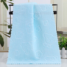 Valentines Decor Five-color Bear Embossed Plain Face Towel Soft Absorbent Cleansing Bath Towel Home Decor