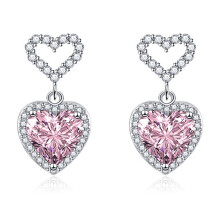 Diamantohrringe für Damen, hochwertige Diamanten, simulierter gelber Diamant, 8 x 8 cm, herzförmige Ohrringe, Schmuckstück, perfektes Geburtstags-