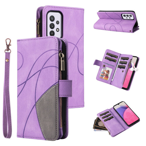 Purple PU Leather Folio Case for Samsung Galaxy A33 5G with