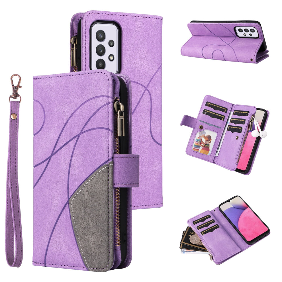 Pu Leather Folio Case For Samsung Galaxy A33 5G With Purple 974856073597