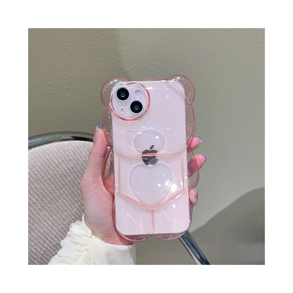 Cartoon 3D Bear Clear Phone Case For Iphone 9122141716303