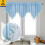 Beaded Triangle Sheer Valance Curtains Sky Blue 2-Pc 51x24 1