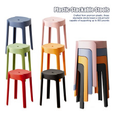 Bkn Stackable Round Nesting Stools Plastic Shower Stool 6PCS