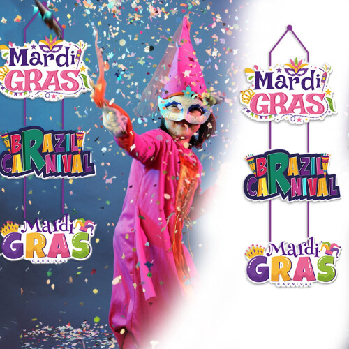ensemble de décoration de bannière de porte Mardi Gras 1