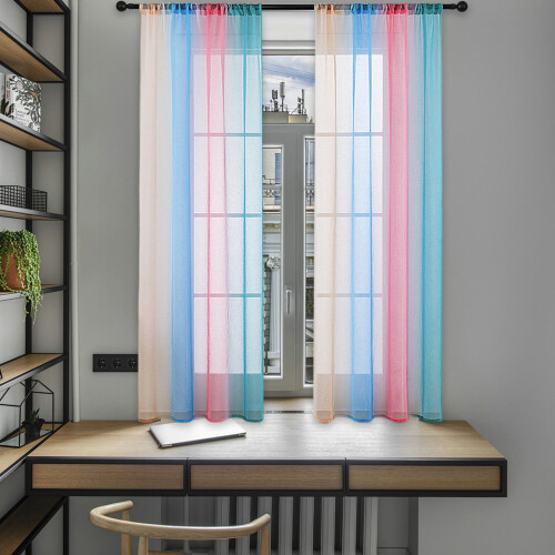 Rainbow Sheer Voile Curtain 4.6 x 5.3 ft