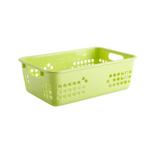 Small Plastic Storage Basket with Handles, Stackable Organizer for Remote Controls, Office, Kitchen & Bathroom – Compatible with Home Use