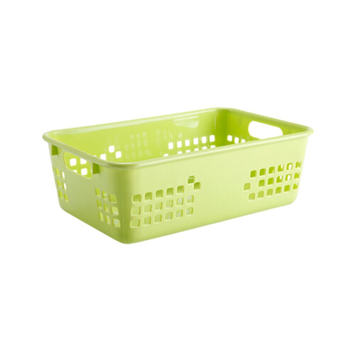 Small Plastic Storage Basket with Handles, Stackable Organizer for Remote Controls, Office, Kitchen & Bathroom – Compatible with Home Use