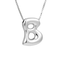 Bubble Letter Necklace Silver Gold Initial Pendant