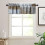 Tan Brown Window Valance Curtains Retro Farmhouse Style 5