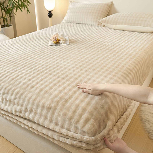 King Fitted Sheets Deep Pocket Non-Slip Khaki