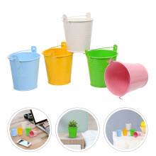 Iron Sheet Bucket Garden Decor Assorted Colors 5 pcs 3 x 3