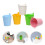 Iron Sheet Bucket Garden Decor Assorted Colors 5 pcs 3 x 3 1