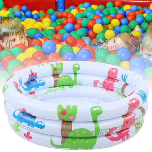 Dinosaur Print Round Inflatable Kids Pool 48in