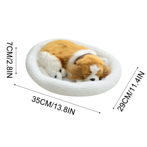 Realistic Sleeping Breathing Dog Toy Soft Huggable Stuffed 2