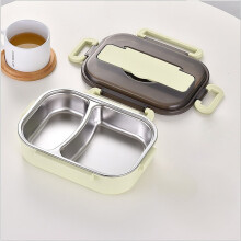 Stainless Steel Split-Compartment Bento Box (2 Compartments), Insulated, High-Grade Liner, Compatible with Standard Lunchboxes