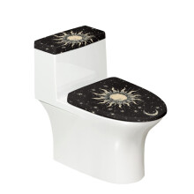 Comfortable and Practical for Household Universal Lid Cover Set for Toilet Adjustable Stretch Stretch Fit Cosmic Astrology Theme