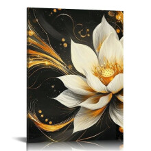 Tableau abstrait de lotus pour salon, grand format, nénuphar, décoration murale, méditation, impression sur toile, tableau, œuvre d'art,