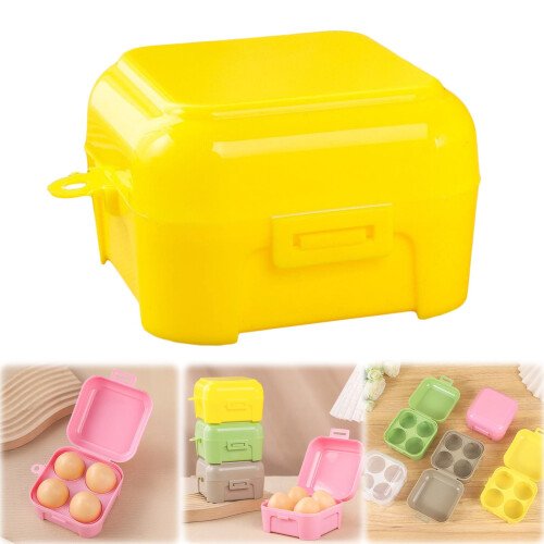 Portable Camping Carrier For 4 Eggs Case Box Kitchen Convenient Container Egg Storage Box Container Hiking Outdoor Kitchen Tools
