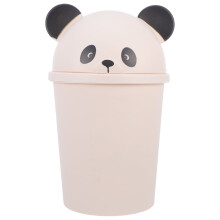 Indoor Trash Can Panda Design Odor Prevention Multi Color Plastic for Kitchen and Home 1Set