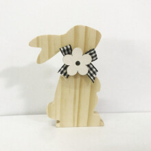 Wooden Easter Bunny Figurine Handmade Artisanal 1PC