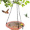 Hanging Bird Bath Outdoor Plastic Garden Decor 1 Pack Red 6