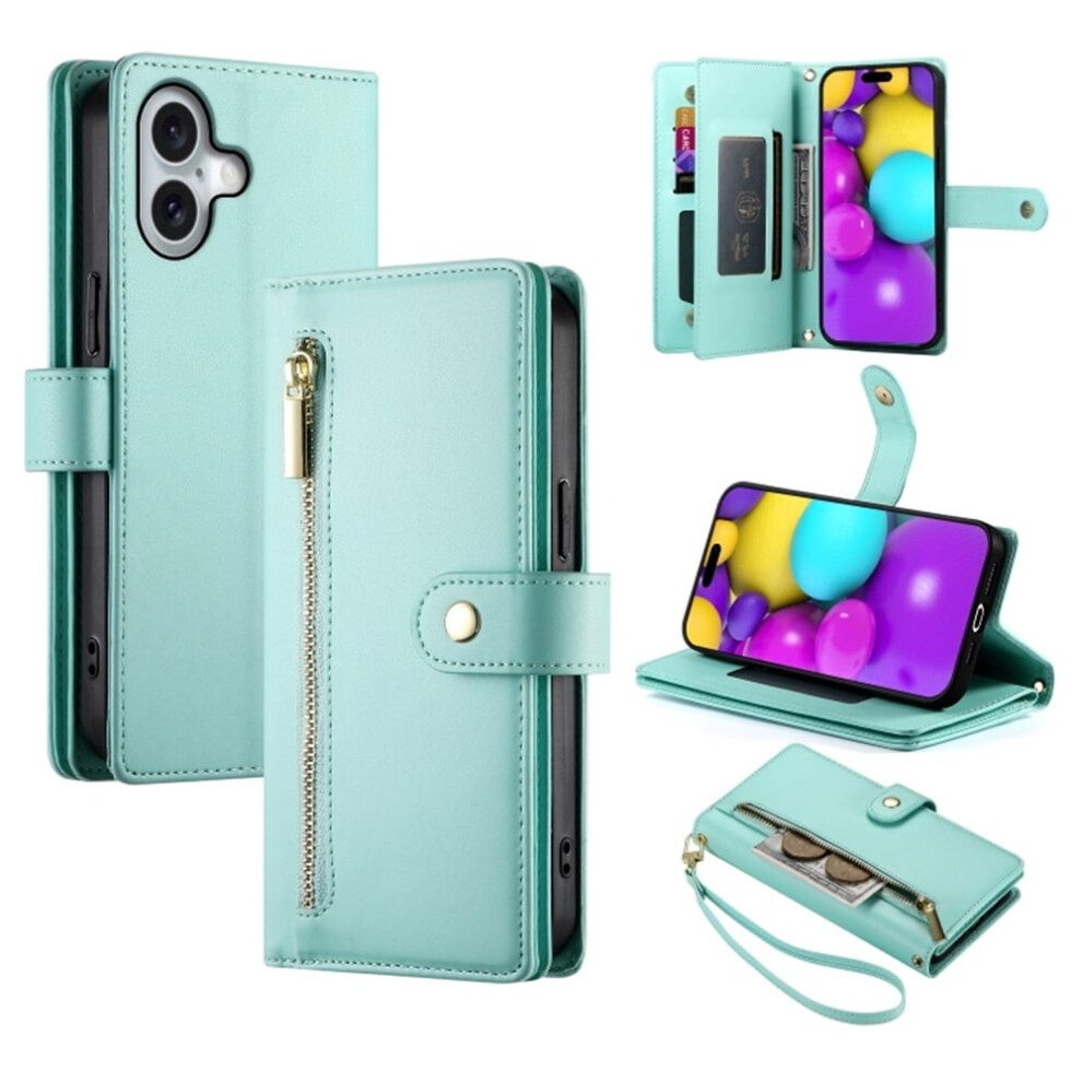 Iphone 16 Wallet Case Leather 6.1 Inch Green 974856074457