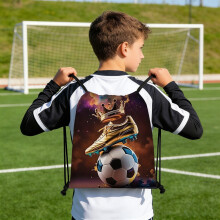 Soccer Bags For Boys, Kids Soccer Bag, Sports Drawstring Backpack, Oxford Cloth Storage Pouch for Toddler Girl Boy Sport & Party Use