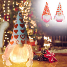 Light-Up Valentine Gnome Decor Plush Ornament 1pc