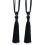 Curtain Tiebacks Handmade Rope with Tassel Black 2 Pack 1