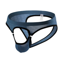 String, slip ouvert à l'entrejambe, sous-vêtements pour hommes, caleçons en coton respirant, slips pour hommes, bleu clair, taille XXL