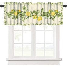 Lemon Tree Window Valance Yellow Green Leaves 54x18 inch