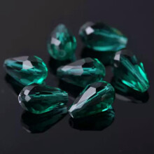 Tropfenförmige, facettierte Kristallglasperlen, lose, 5x3, 7x5, 12x8, 15x10, 18x12 mm - 129# Pfauengrün - 5x3 mm (100 Stück)