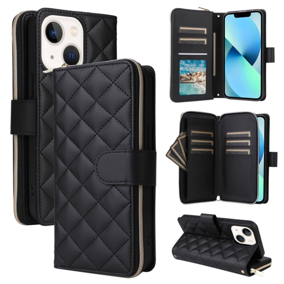 Magnetic Flip Wallet Case For Iphone 13 Mini With 9 Black 974856079384