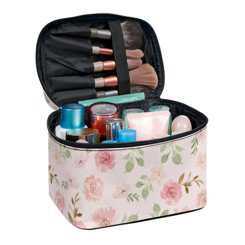 Makeup Organizer with Brush Slots Portable Cosmetic Pouch